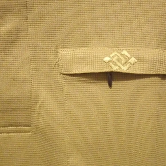 NWT - Mofiz Long Sleeve Green Polo Waffle Design Shirt - Size Medium - Picture 2 of 6